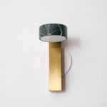 Traviso Solo Wall Sconce in Green Marble and Brass