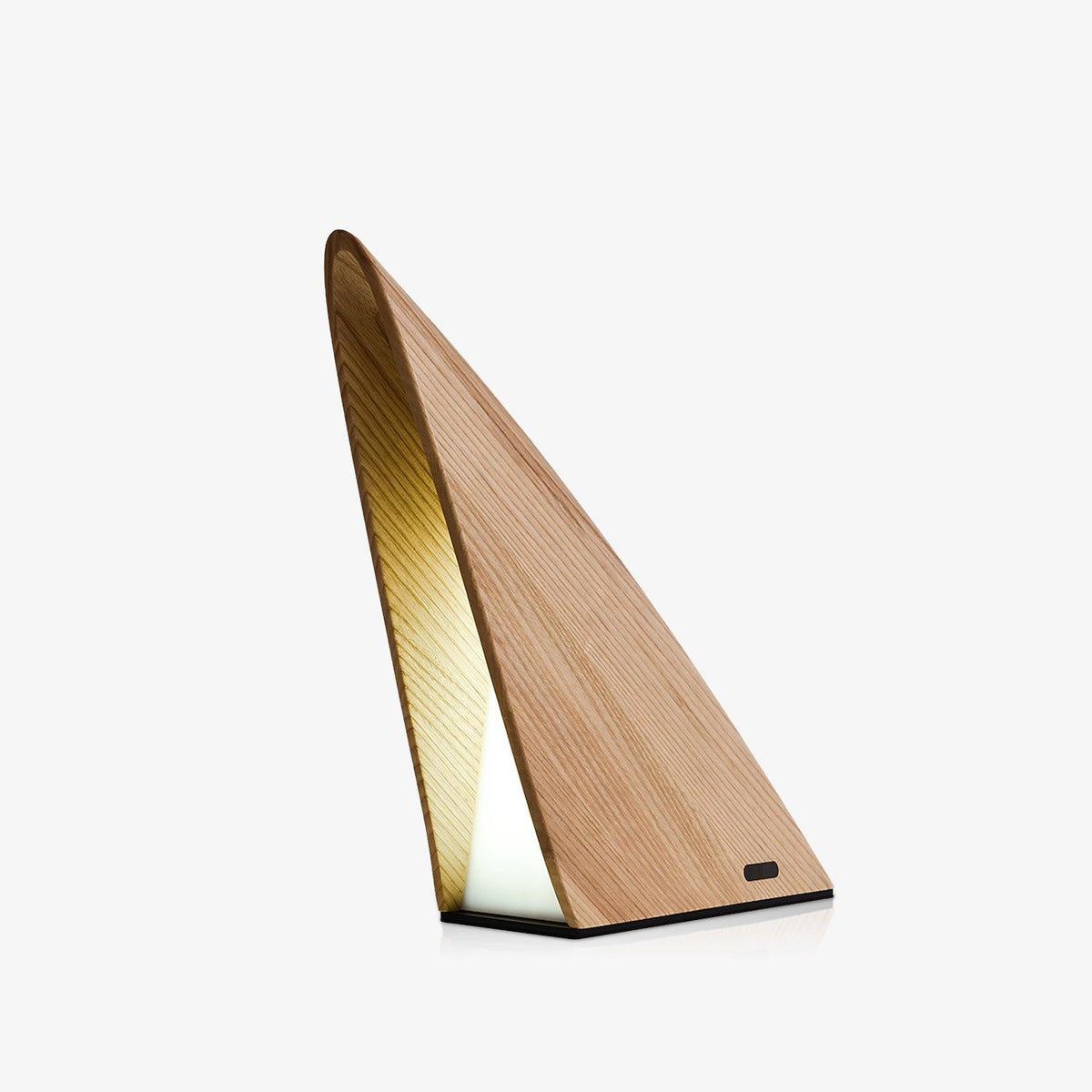 Triangular Wooden Table Lamp with Touch Dimming, Cordless LED