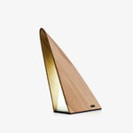 Triangular Wooden Table Lamp with Touch Dimming, Cordless LED