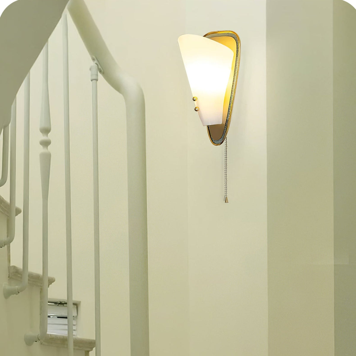 Geometric Gold Wall Sconce with Tassel Accent for Modern Interiors