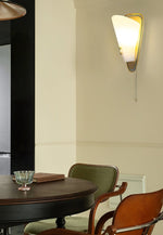 Geometric Gold Wall Sconce with Tassel Accent for Modern Interiors