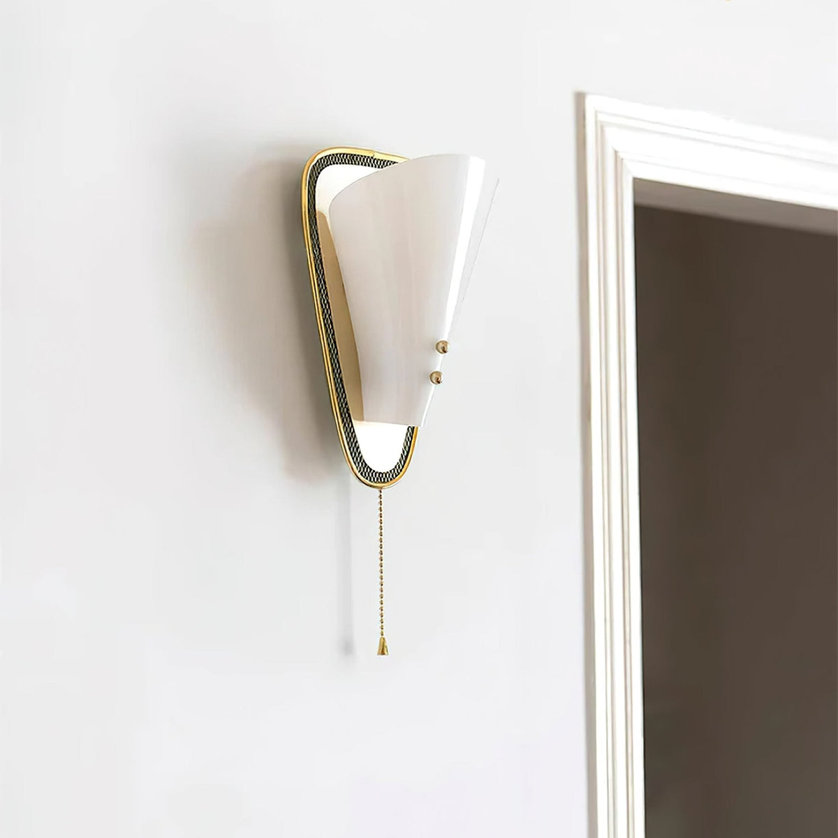 Geometric Gold Wall Sconce with Tassel Accent for Modern Interiors