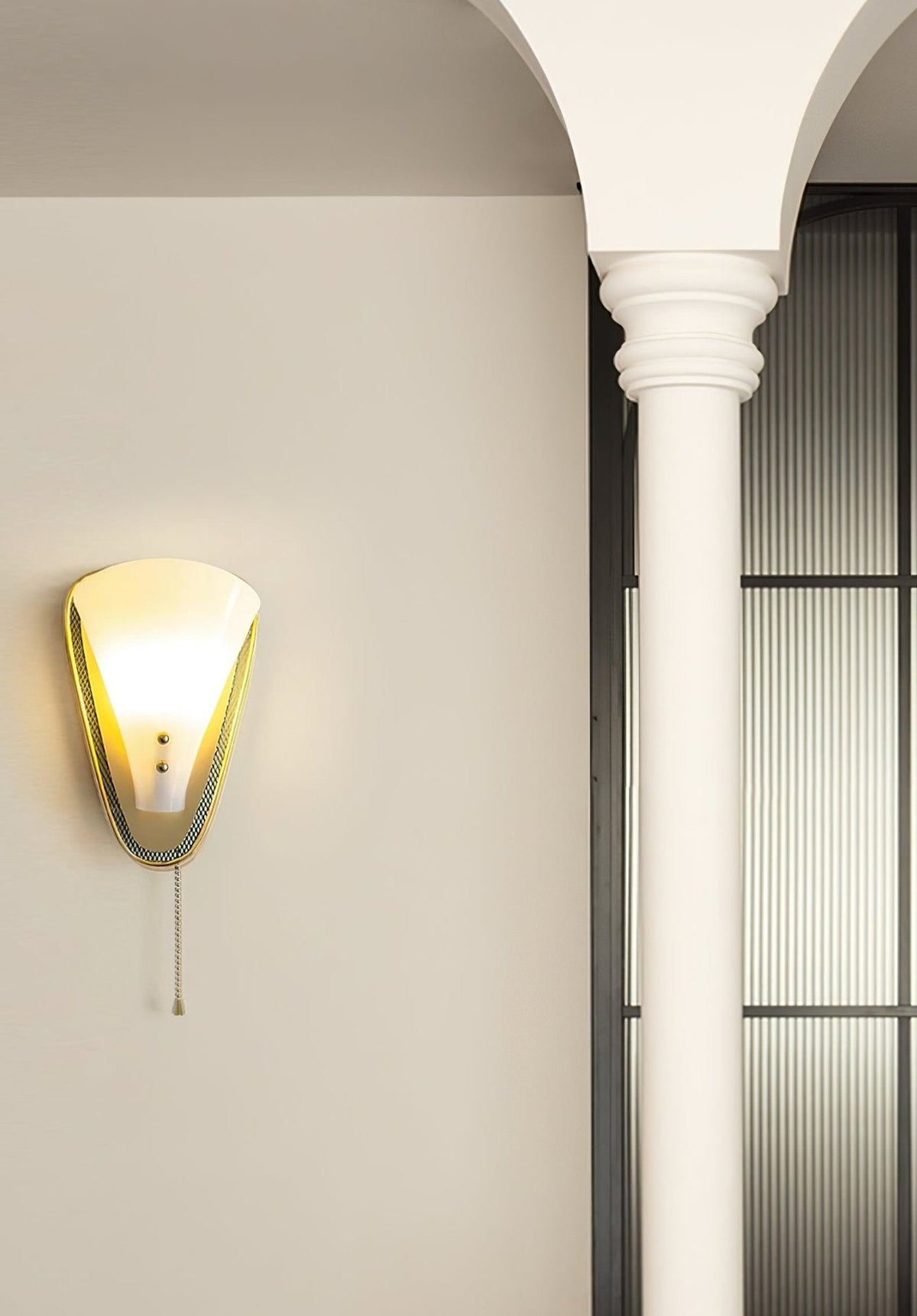 Geometric Gold Wall Sconce with Tassel Accent for Modern Interiors