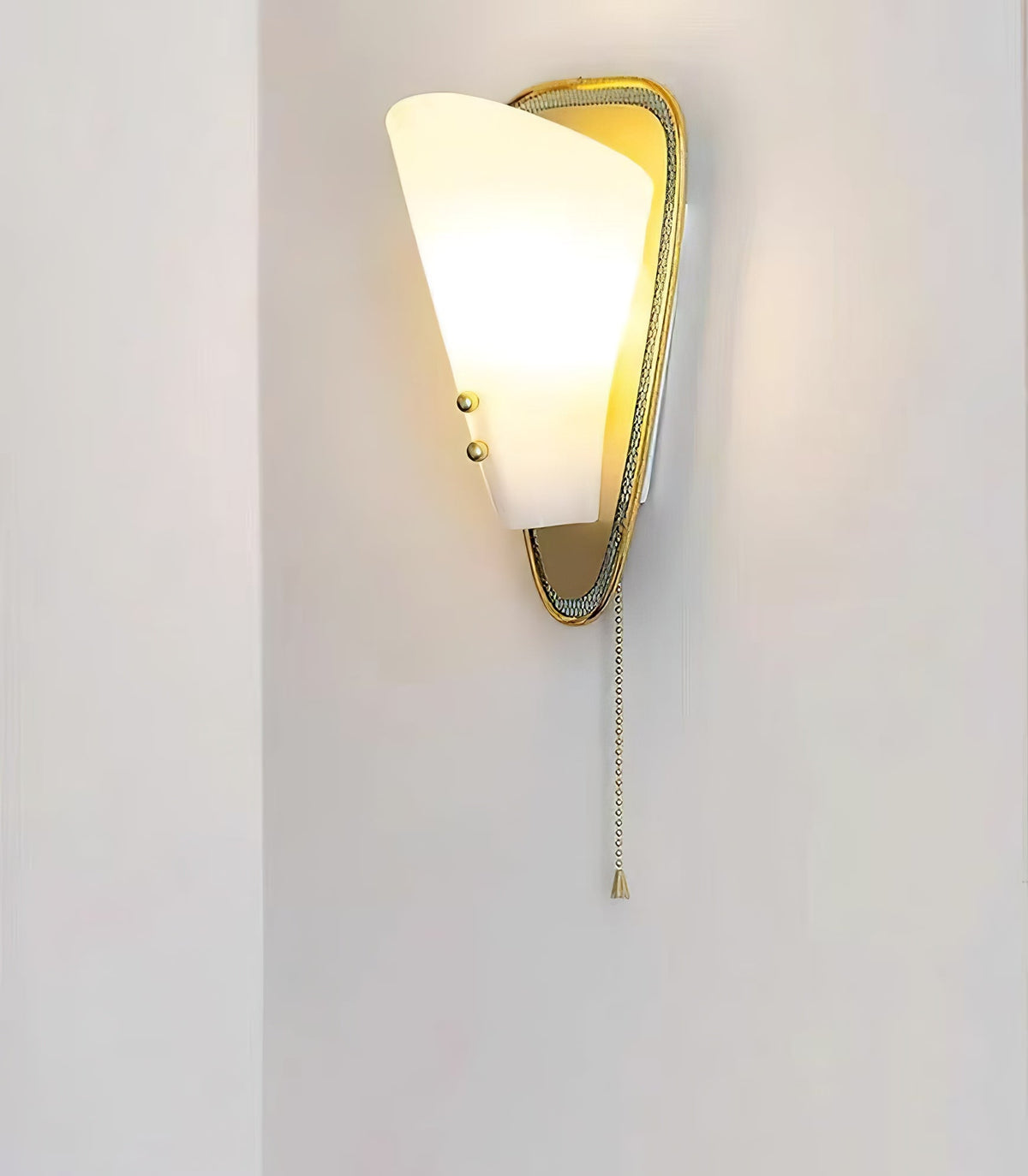 Geometric Gold Wall Sconce with Tassel Accent for Modern Interiors