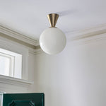 Trilo Globe Ceiling Light — Modern Opal Glass Flush Mount