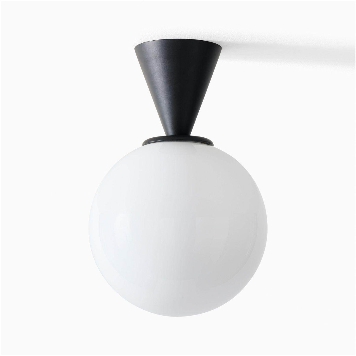 Trilo Globe Ceiling Light — Modern Opal Glass Flush Mount