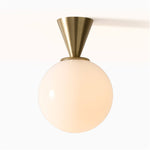 Trilo Globe Ceiling Light — Modern Opal Glass Flush Mount