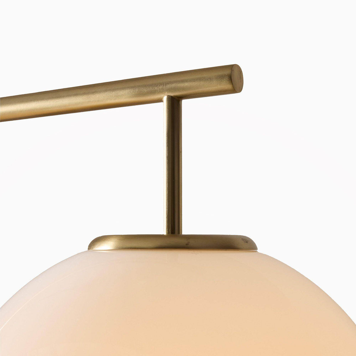Trilo Globe Pendant Light – Three Opal Glass Spheres on a Sleek Bar