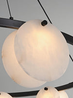 Trinidad Alabaster Chandelier — Modern LED Pendant Light in Brass for Dining Room and Living Room