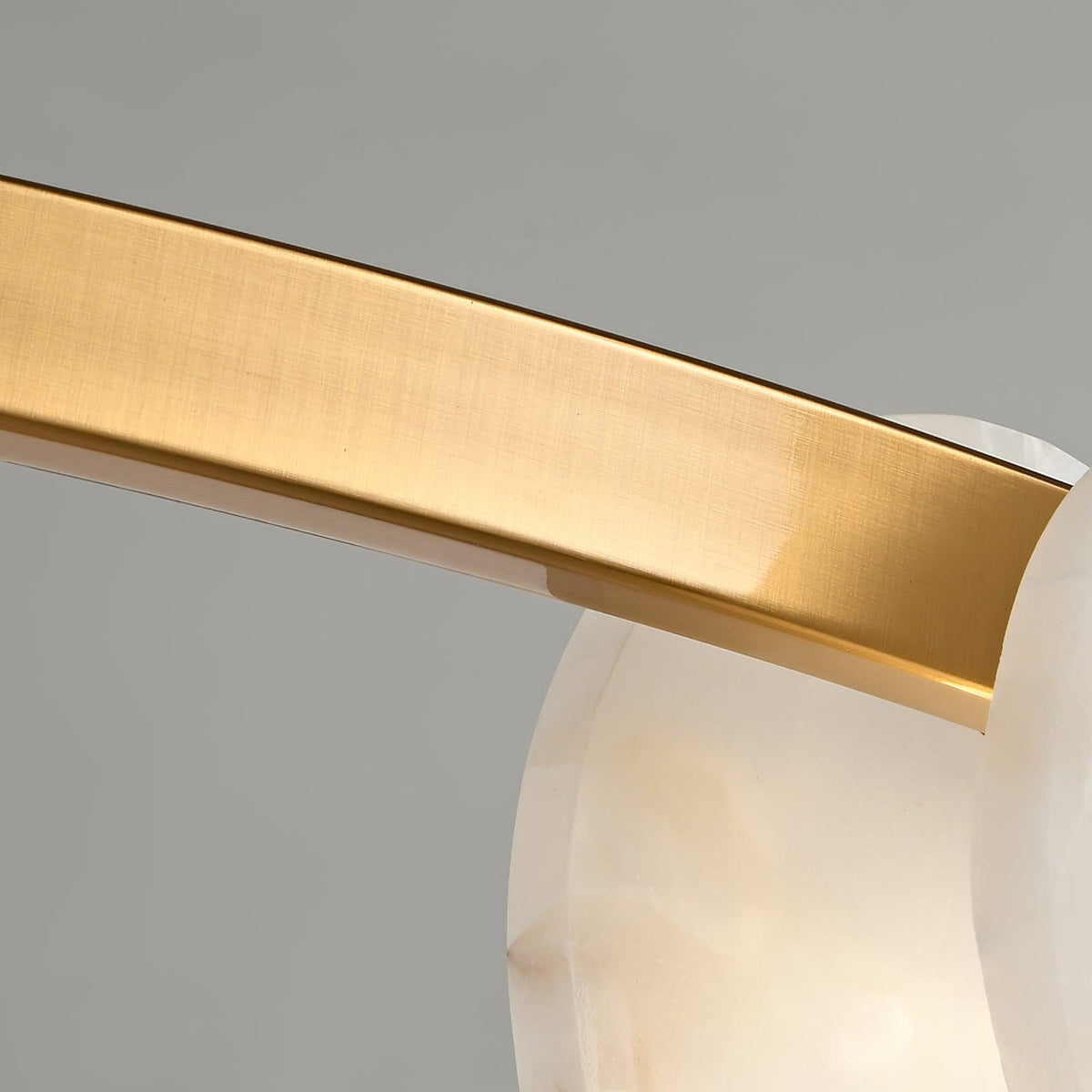 Trinidad Alabaster Chandelier — Modern LED Pendant Light in Brass for Dining Room and Living Room