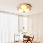 Trio Travertine Flush Mount Ceiling Light with LED Globes