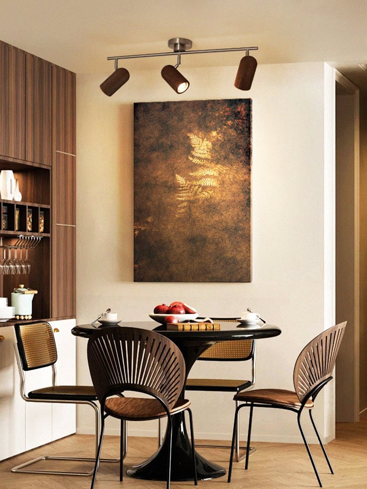 Trio Wood Ceiling Light – Modern Adjustable Flush Mount for Living Room & Bedroom
