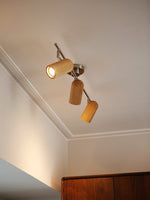 Trio Wood Ceiling Light – Modern Adjustable Flush Mount for Living Room & Bedroom