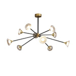Tristan Brass & Acrylic LED Chandelier, Modern Multi-Head Pendant Light