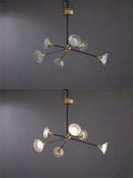 Tristan Brass & Acrylic LED Chandelier, Modern Multi-Head Pendant Light