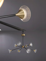 Tristan Brass & Acrylic LED Chandelier, Modern Multi-Head Pendant Light
