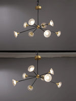 Tristan Brass & Acrylic LED Chandelier, Modern Multi-Head Pendant Light