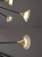 Tristan Brass & Acrylic LED Chandelier, Modern Multi-Head Pendant Light