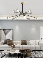 Tristan Brass & Acrylic LED Chandelier, Modern Multi-Head Pendant Light