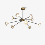 Tristan Brass & Acrylic LED Chandelier, Modern Multi-Head Pendant Light