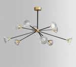 Tristan Brass & Acrylic LED Chandelier, Modern Multi-Head Pendant Light