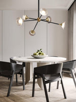 Tristan Brass & Acrylic LED Chandelier, Modern Multi-Head Pendant Light