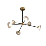 Tristan Brass & Acrylic LED Chandelier, Modern Multi-Head Pendant Light