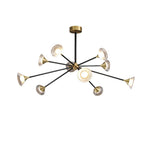 Tristan Brass & Acrylic LED Chandelier, Modern Multi-Head Pendant Light