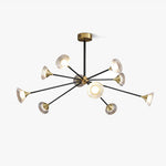 Tristan Brass & Acrylic LED Chandelier, Modern Multi-Head Pendant Light