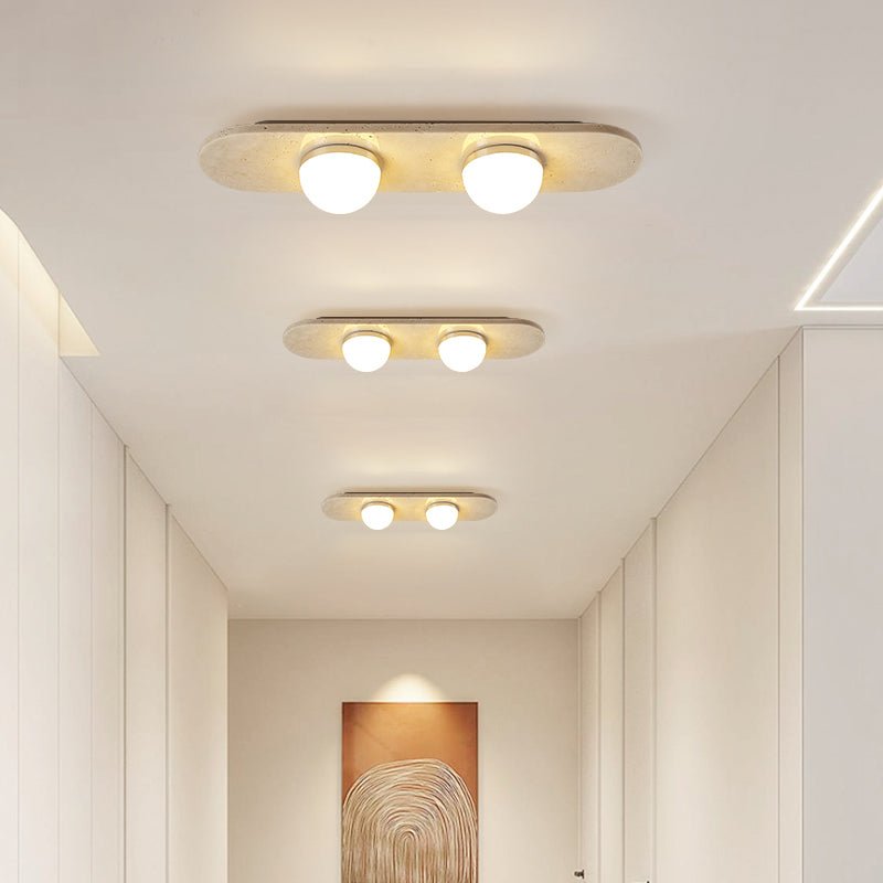 Trivara Triple Bar Ceiling Light in Travertine