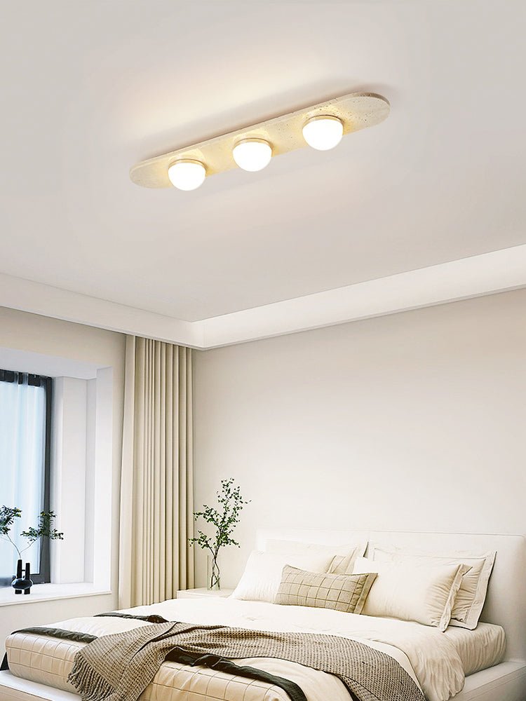 Trivara Triple Bar Ceiling Light in Travertine