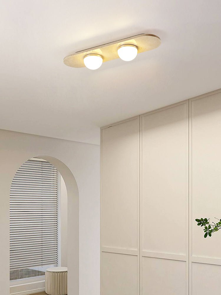 Trivara Triple Bar Ceiling Light in Travertine