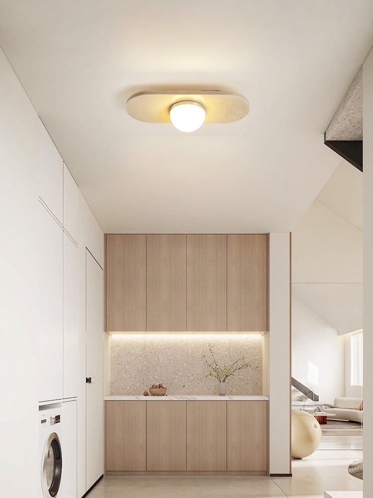 Trivara Triple Bar Ceiling Light in Travertine