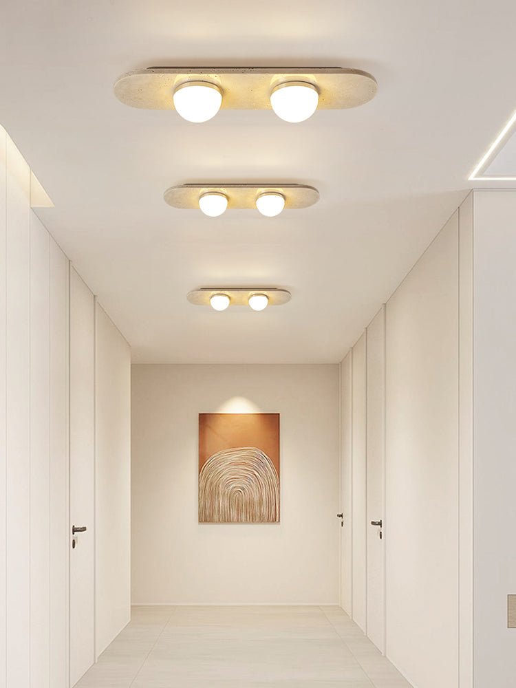 Trivara Triple Bar Ceiling Light in Travertine