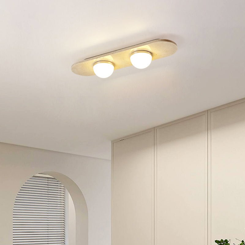 Trivara Triple Bar Ceiling Light in Travertine