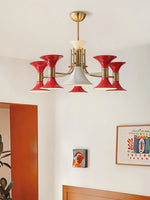 Tromina Trumpet Chandelier – Mid-Century Brass & Iron Pendant Light