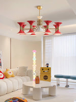 Tromina Trumpet Chandelier – Mid-Century Brass & Iron Pendant Light