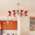Tromina Trumpet Chandelier – Mid-Century Brass & Iron Pendant Light