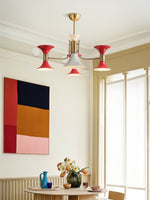 Tromina Trumpet Chandelier – Mid-Century Brass & Iron Pendant Light