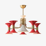 Tromina Trumpet Chandelier – Mid-Century Brass & Iron Pendant Light