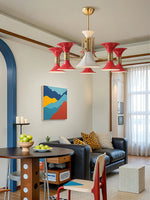 Tromina Trumpet Chandelier – Mid-Century Brass & Iron Pendant Light