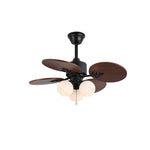 Tropica Breeze Ceiling Fan Light with Palm Blades and Amber Glass
