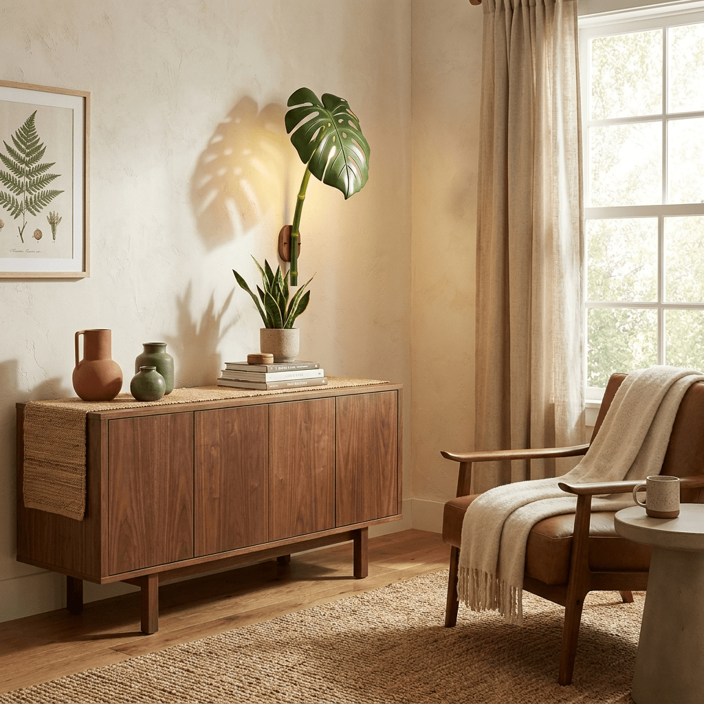 Monstera Leaf Wall Sconce — Tropical Botanical Light for Modern Interiors