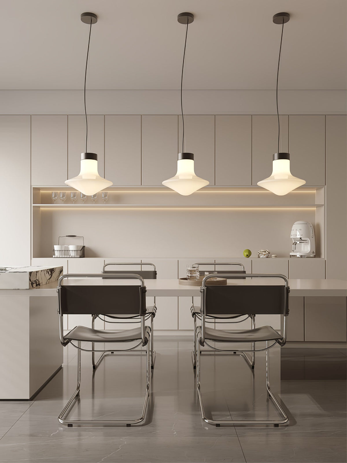 Trottola Modern Glass Pendant Light for Dining Room and Living Space