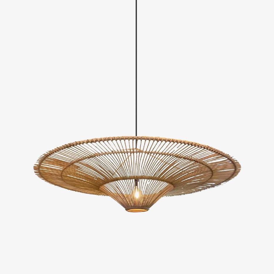 Costa Mesa Natural Rattan Chandelier – Modern Organic Pendant for Dining & Living Spaces
