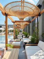 Costa Mesa Natural Rattan Chandelier – Modern Organic Pendant for Dining & Living Spaces