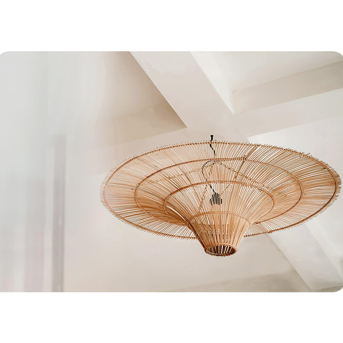 Costa Mesa Natural Rattan Chandelier – Modern Organic Pendant for Dining & Living Spaces