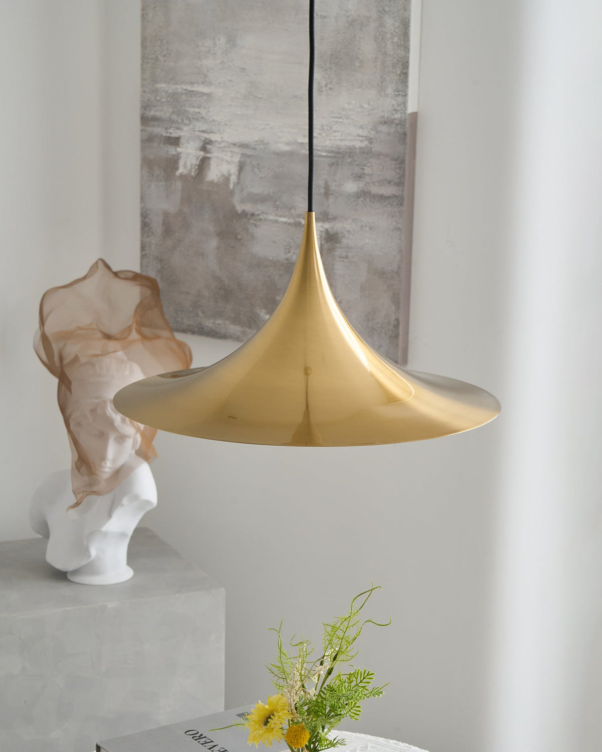 Semi Arch Pendant Light – Designer Aluminum Swag Lamp for Dining & Living Spaces