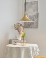 Semi Arch Pendant Light – Designer Aluminum Swag Lamp for Dining & Living Spaces