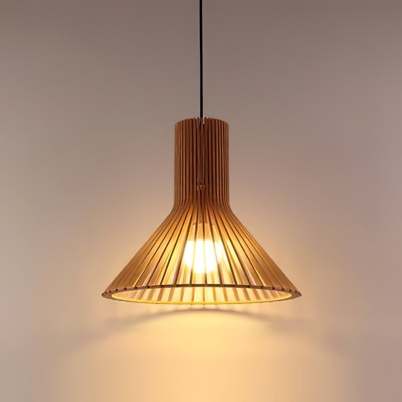 Trumpet Wood Art Pendant Light